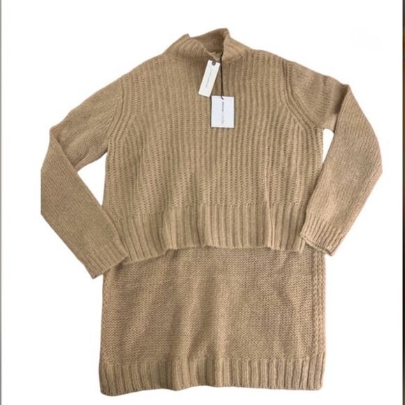 AnthropologieNaadam Sweater Womens Short Poncho Roll Neck